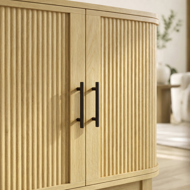 HOMCOM 80cm Sideboard Buffet Cabinet, Storage Cabinet with 2 Curved Doors, Adjustable Shelf and Legs for Dining Room – view 10