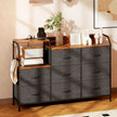 HOMCOM Chest of Eight Drawers, with Charging Station - Brown/Black – view 2