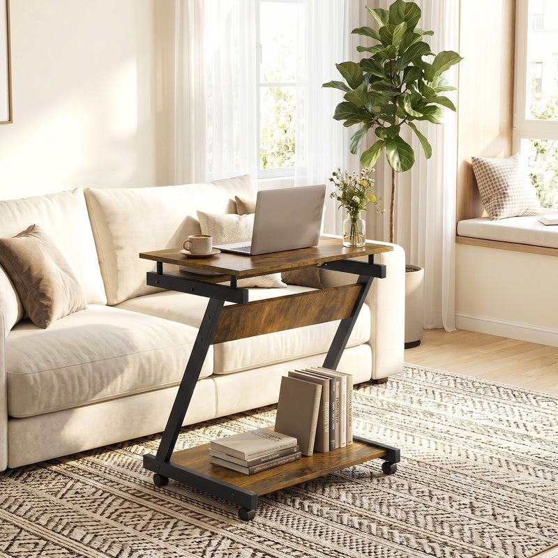 HOMCOM Movable Computer Desk with 4 Moving Wheels and Keyboard Tray – view 7