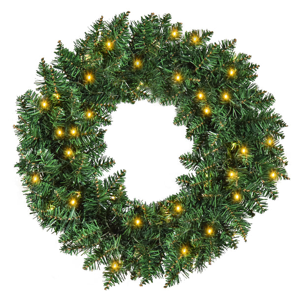 55cm Pre-Lit Christmas Wreath on a white background