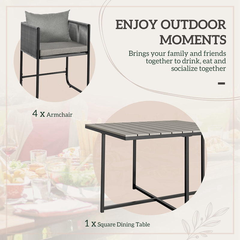 4-seater rattan cube dining set – image 4