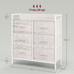 White & natural 6-drawer fabric chest – image 3