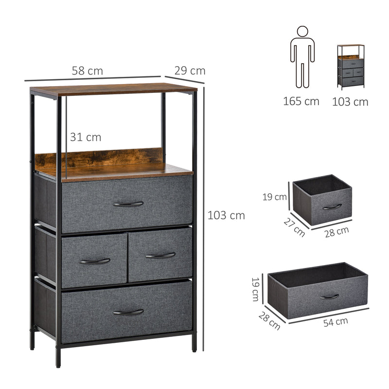 4-drawer fabric storage unit – image 3