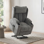 HOMCOM Power Lift Recliner Chair with Vibration Massage and Heat, Chenille Riser and Recliner Armchair for Elderly, Grey
