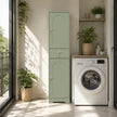 HOMCOM Tall Bathroom Cabinet with Arched Doors - Light Green – view 8