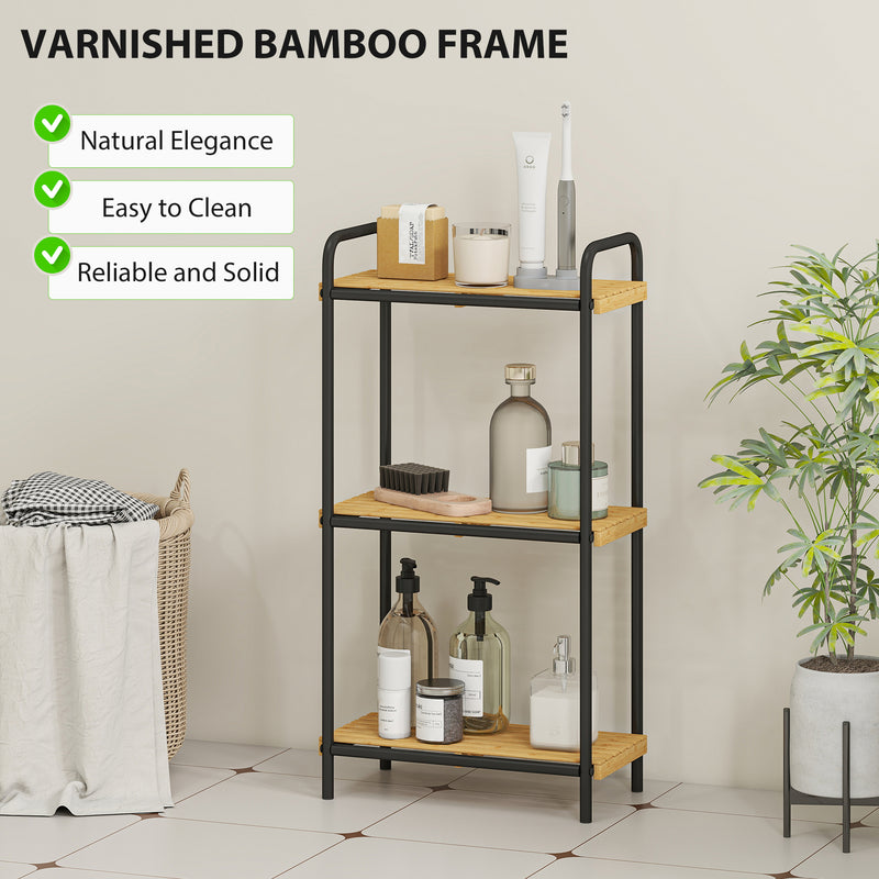 3-tier bamboo bathroom shelf – image 5