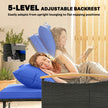 Rattan storage daybed, brown & blue – image 5