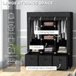 Black fabric wardrobe with drawers – image 4