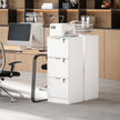 HOMCOM Filing Cabinet, Fluted Vertical File Cabinet with 3 Lockable Drawers and Hanging Rails, White – view 9