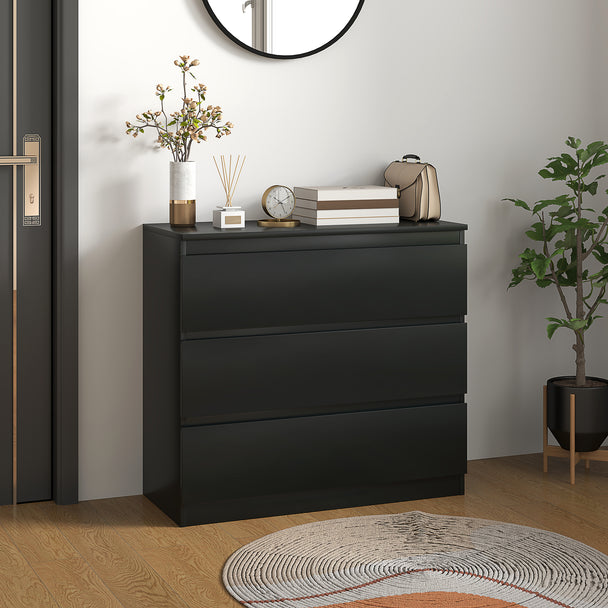 Black 3-drawer chest – image 2