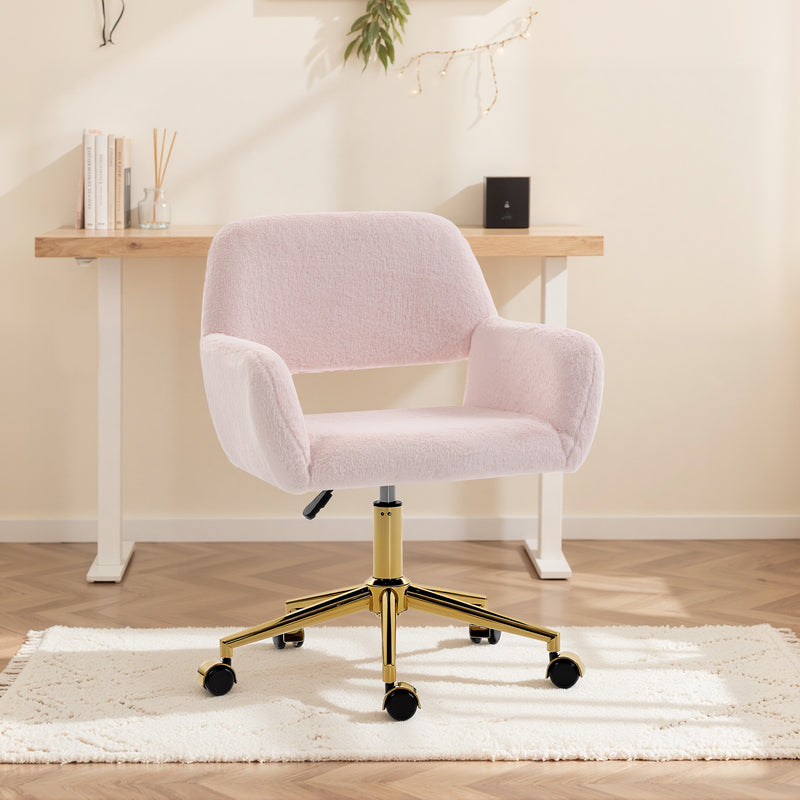HOMCOM Faux Fur Rabbit Chair - Light Pink – view 10