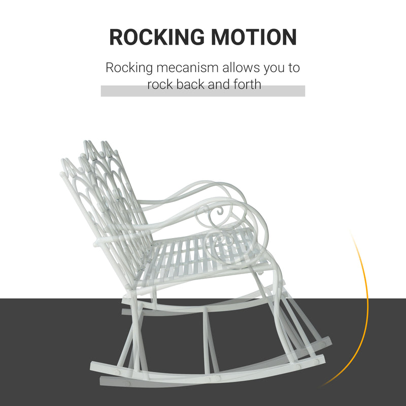 White rocking garden bench – image 4