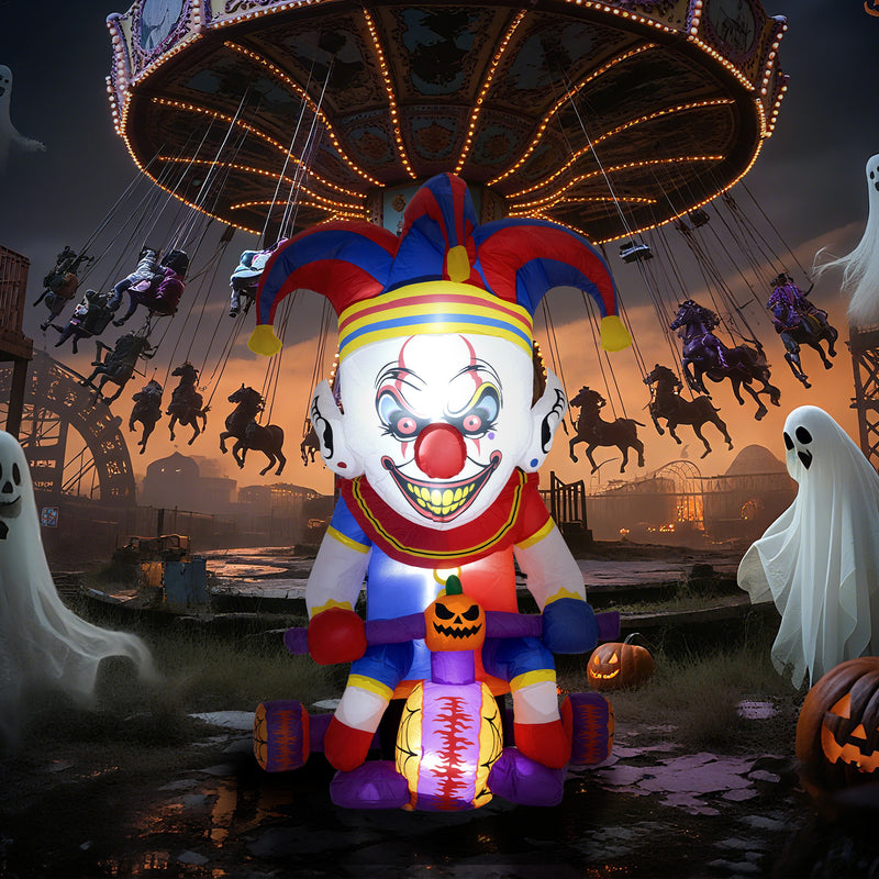 4ft Inflatable Clown on Bicycle with LED Lights – image 8 of 9