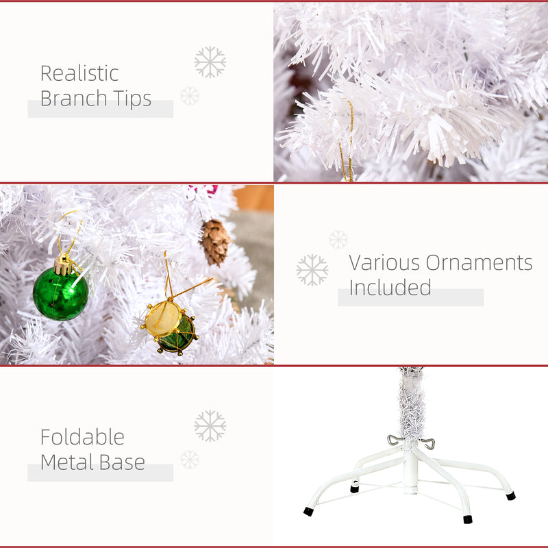 5ft white Christmas tree with decorations – image 5
