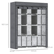 125 cm dark grey fabric wardrobe – image 3