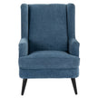 Vellis blue wingback armchair from the front