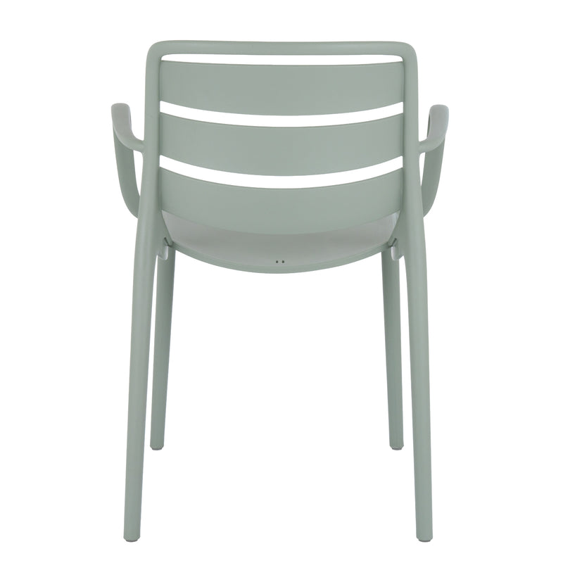 back of the Velo French grey carver chair showing the curved slats