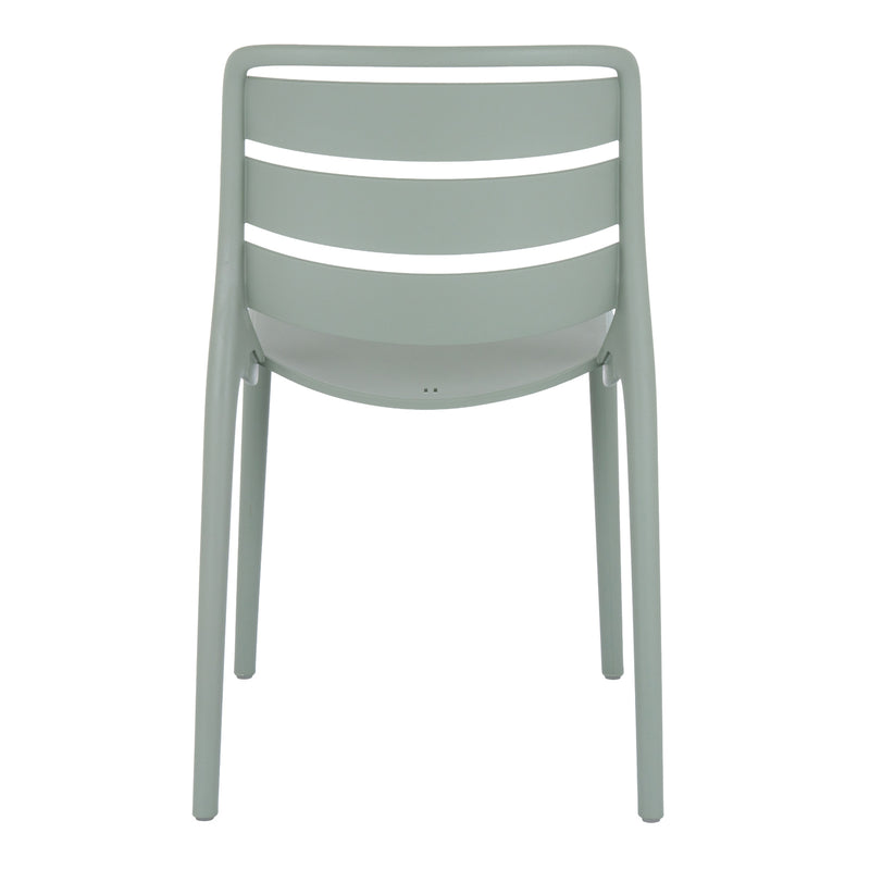back of the Velo French grey chair showing the curved slats