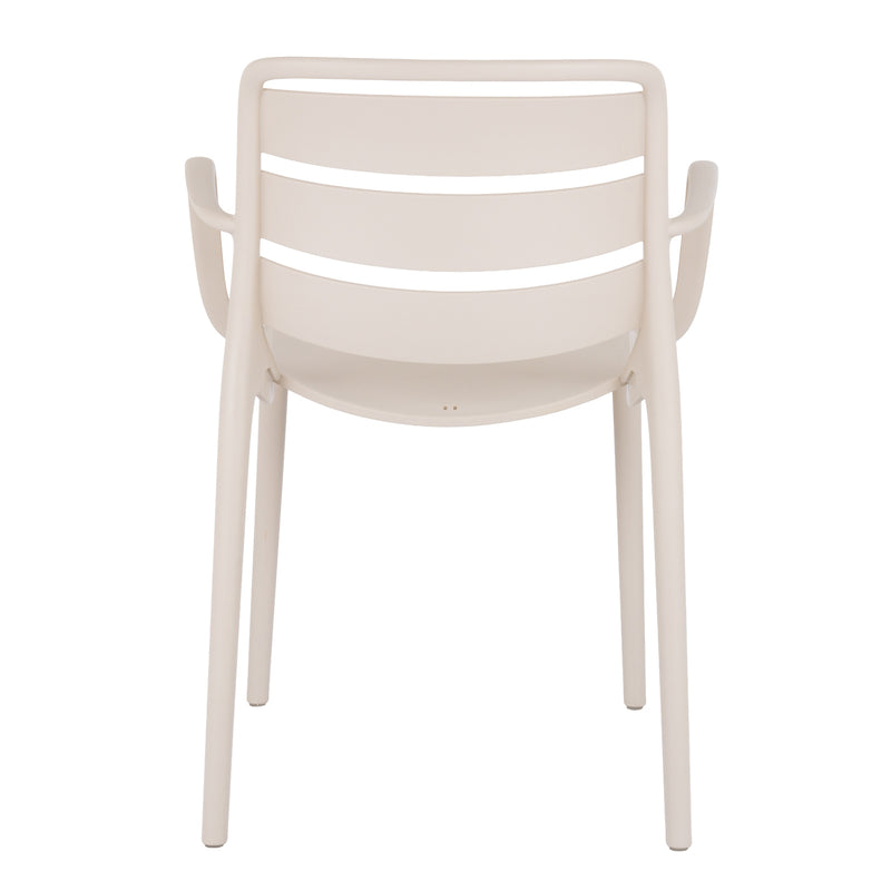 back of the Velo putty carver chair showing the curved slats