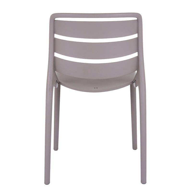 back of the Velo stone chair showing the curved slats
