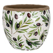 Verdal large ceramic planter with olive branch print