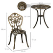 Floral cast aluminium bistro set – image 3