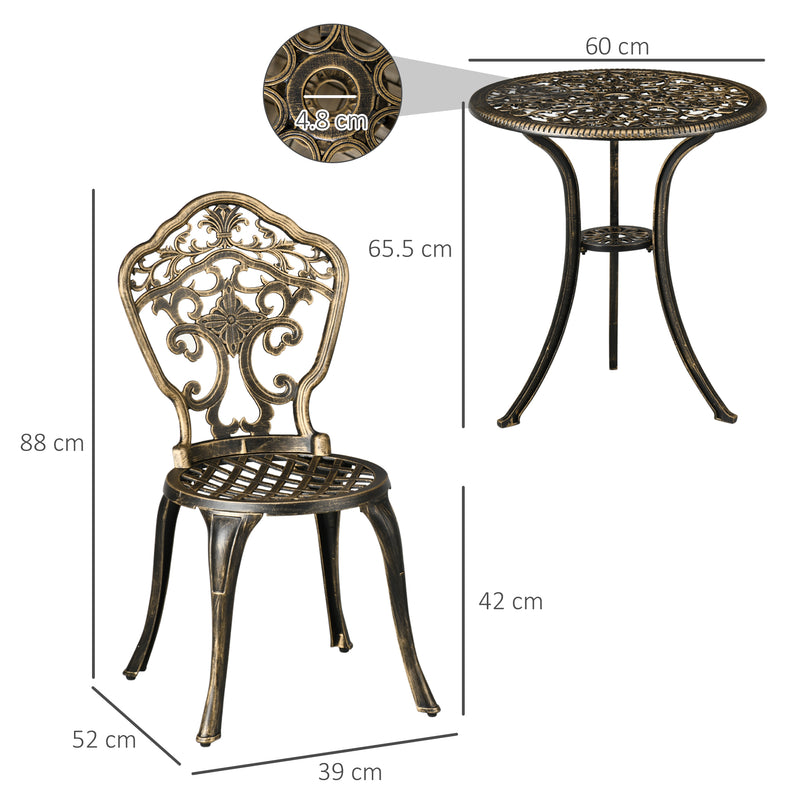 Floral cast aluminium bistro set – image 3