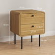Bedside table with 2 drawers – image 3