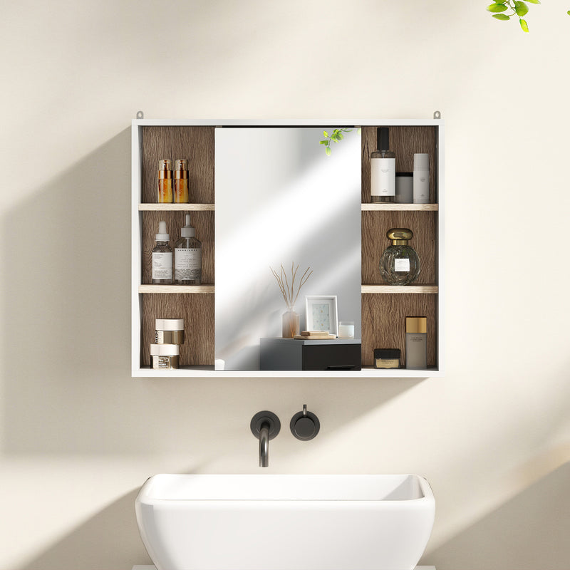 Wall mirror cabinet with side shelves – image 9