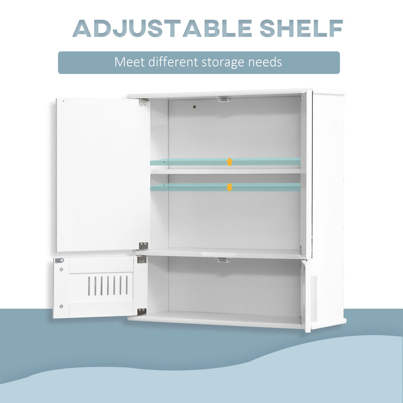 White mirror cabinet with vented base – image 5