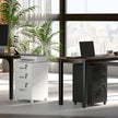 HOMCOM Three Drawer Wood-Effect Filing Cabinet - Black – view 9