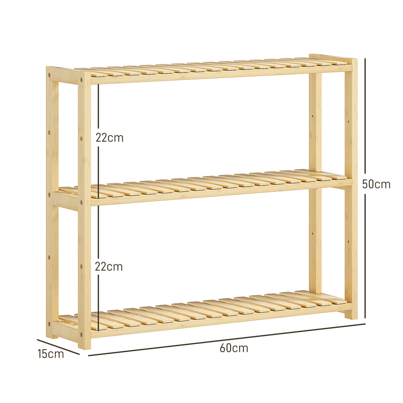 Three-tier bamboo bathroom shelf – image 3