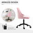 Vinsetto Velvet-Feel Armless Office Chair - Pink – view 5