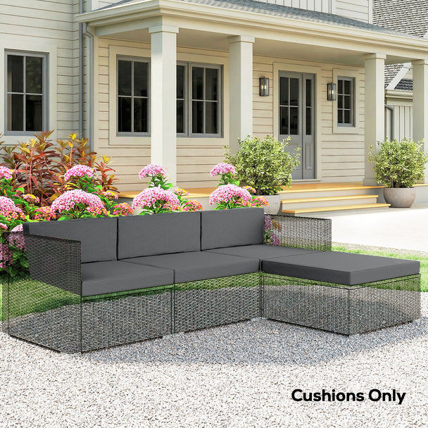 Dark grey 7-piece garden sofa cushion set – image 2