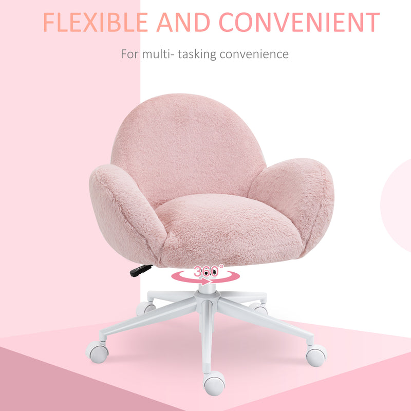 Fluffy faux fur tub desk chair – image 5