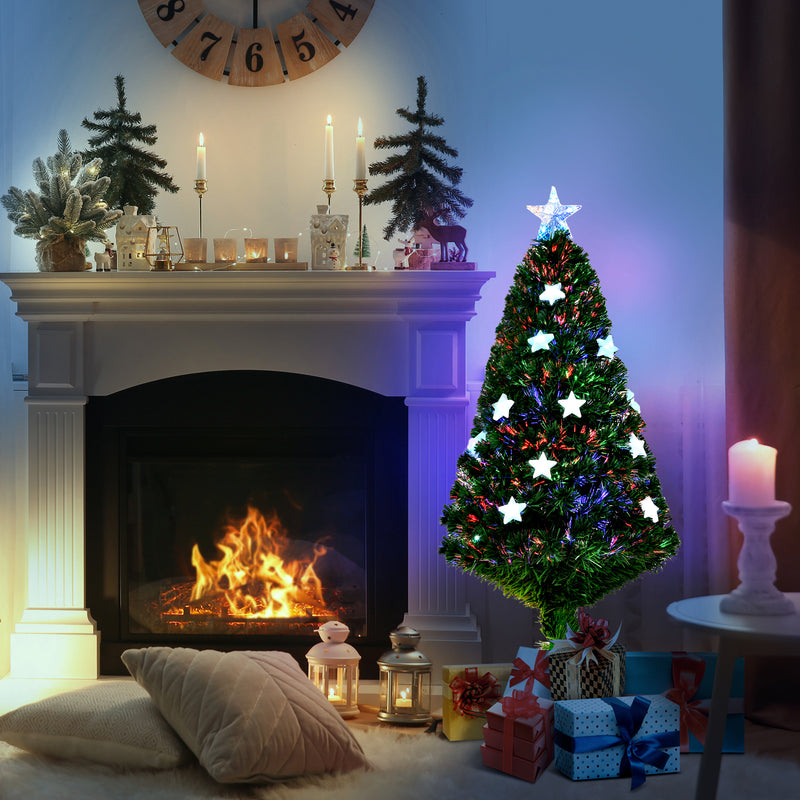 4ft fibre optic Christmas tree with star lights – image 2