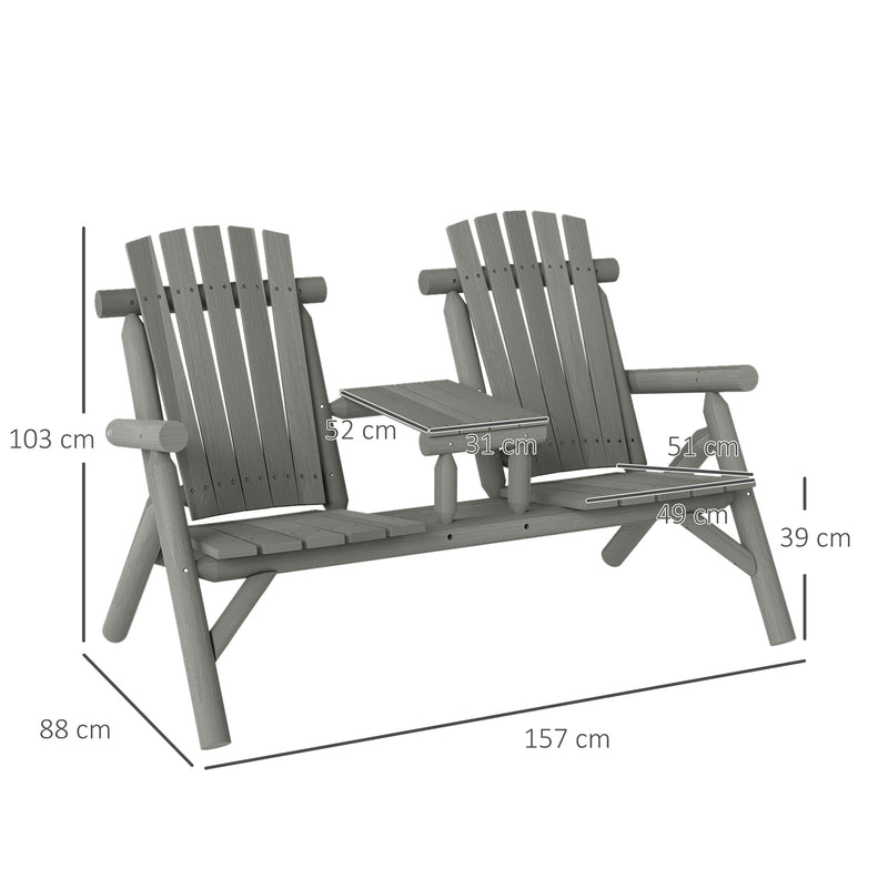 Garden bench with centre table – image 3