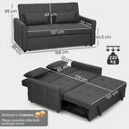 Three-Way Two-Seater Sofa Bed - Charcoal Grey