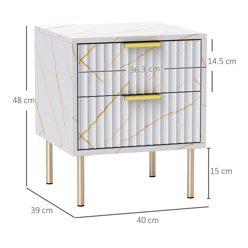 Marble-effect bedside table – image 3