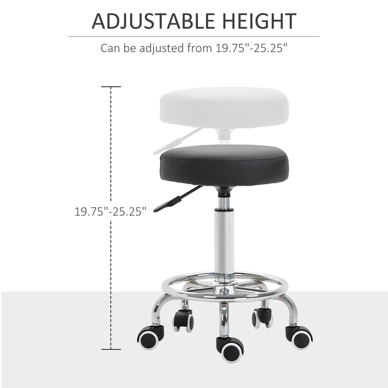 Black round rolling stool – image 4