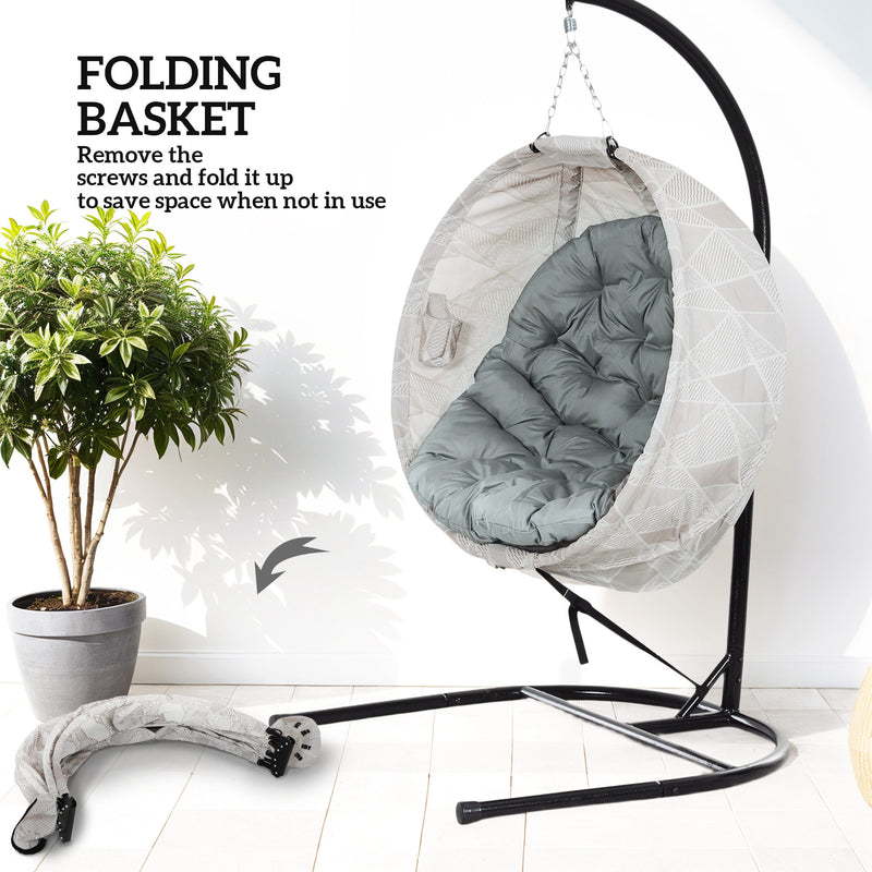 Geometric hanging egg chair – image 6