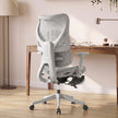 HOMCOM Ergonomic Office Chair with Lumbar Support, Mesh Reclining Desk Chair with Footrest, Adjustable High Back, Grey – view 8