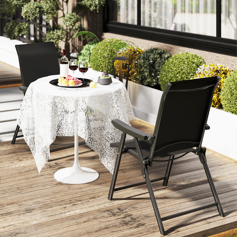 Folding mesh garden chairs, black – image 10