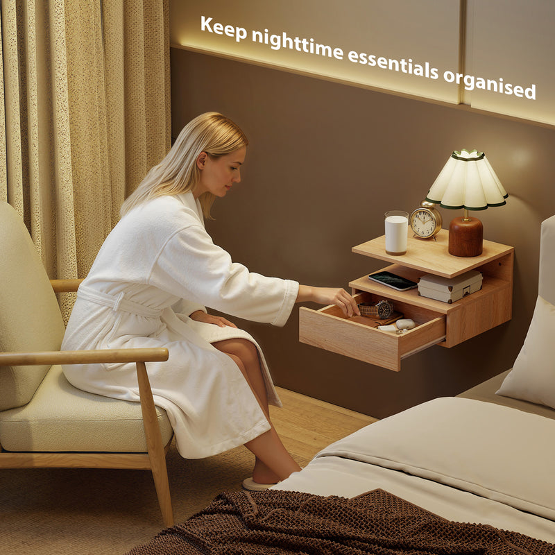 Floating oak bedside tables – image 4