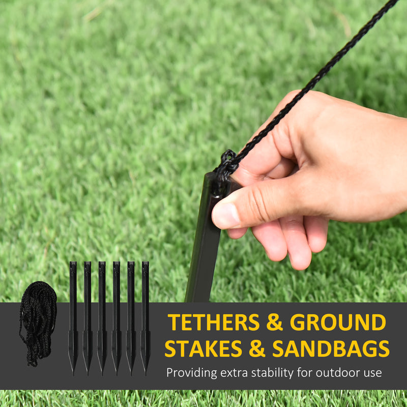 Ground stakes and tether ropes for securing the inflatable