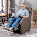 Electric Rise/Recline Armchair, with Reading Light - Brown