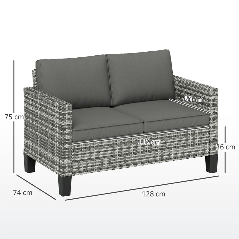 2-seater rattan garden sofa – image 3