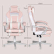 Reclining gaming chair – pink & white – image 3