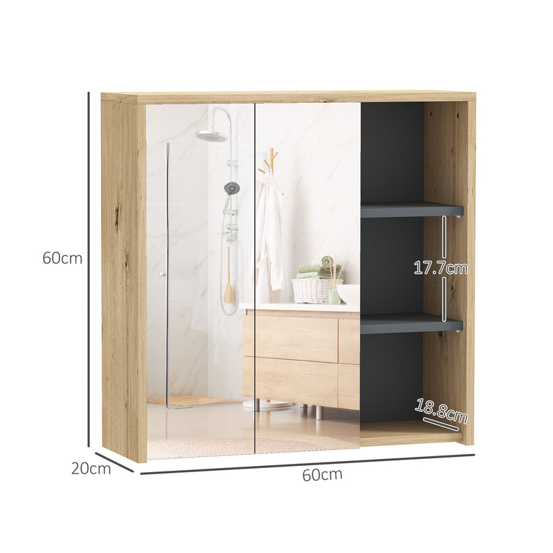 Wood-effect mirror cabinet – image 3