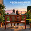 Outsunny Garden Bench 2 Seater, Wooden Outdoor Bench with Waterproof Cover, Garden Seat with Ergonomic Backrest – view 5